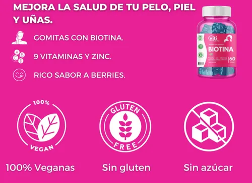 Biotina + Multivitamínico para cabellos, uñas, piel