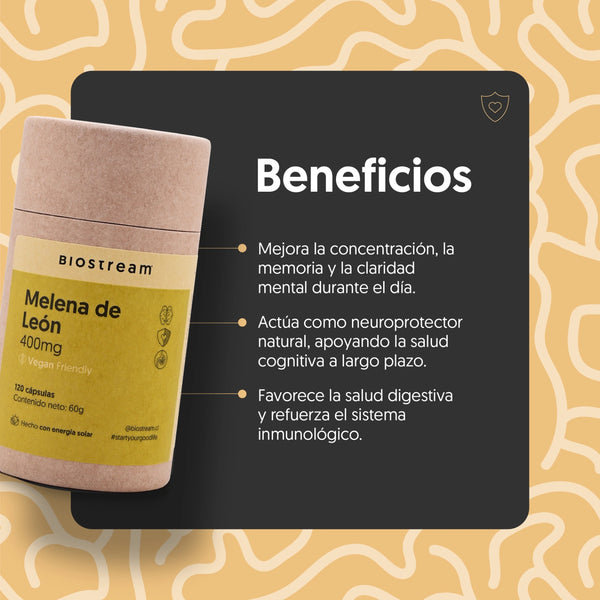 Hongo Melena de León 400mg 120 Cápsulas Vegano - Imagen 2