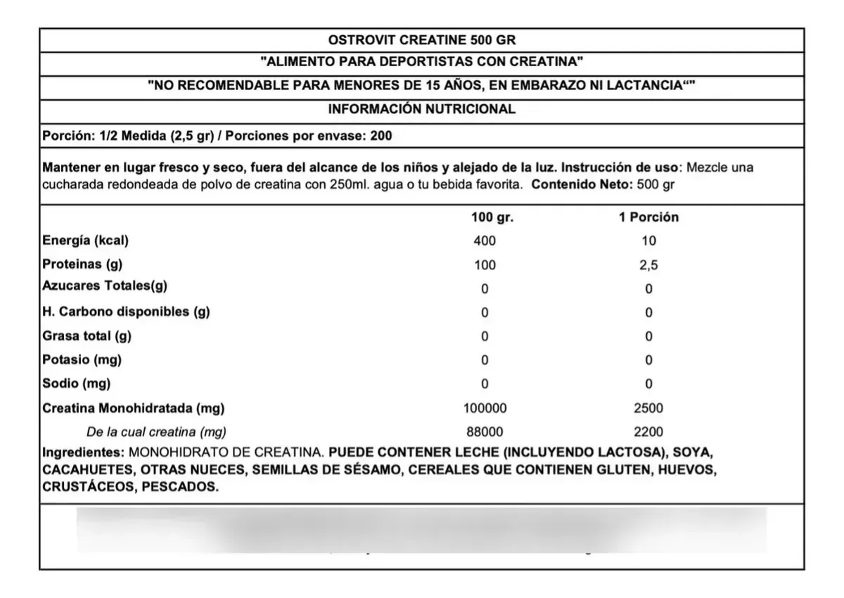 Pack X2 Creatina Monohidrato Ostrovit 500g - Imagen 3