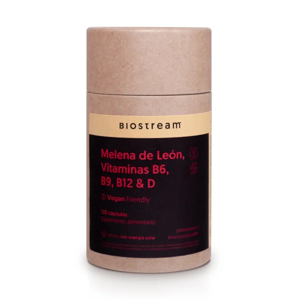 Melena de león, Vitaminas B6, B9, B12 & Vitamina D 120 cápsulas Vegano