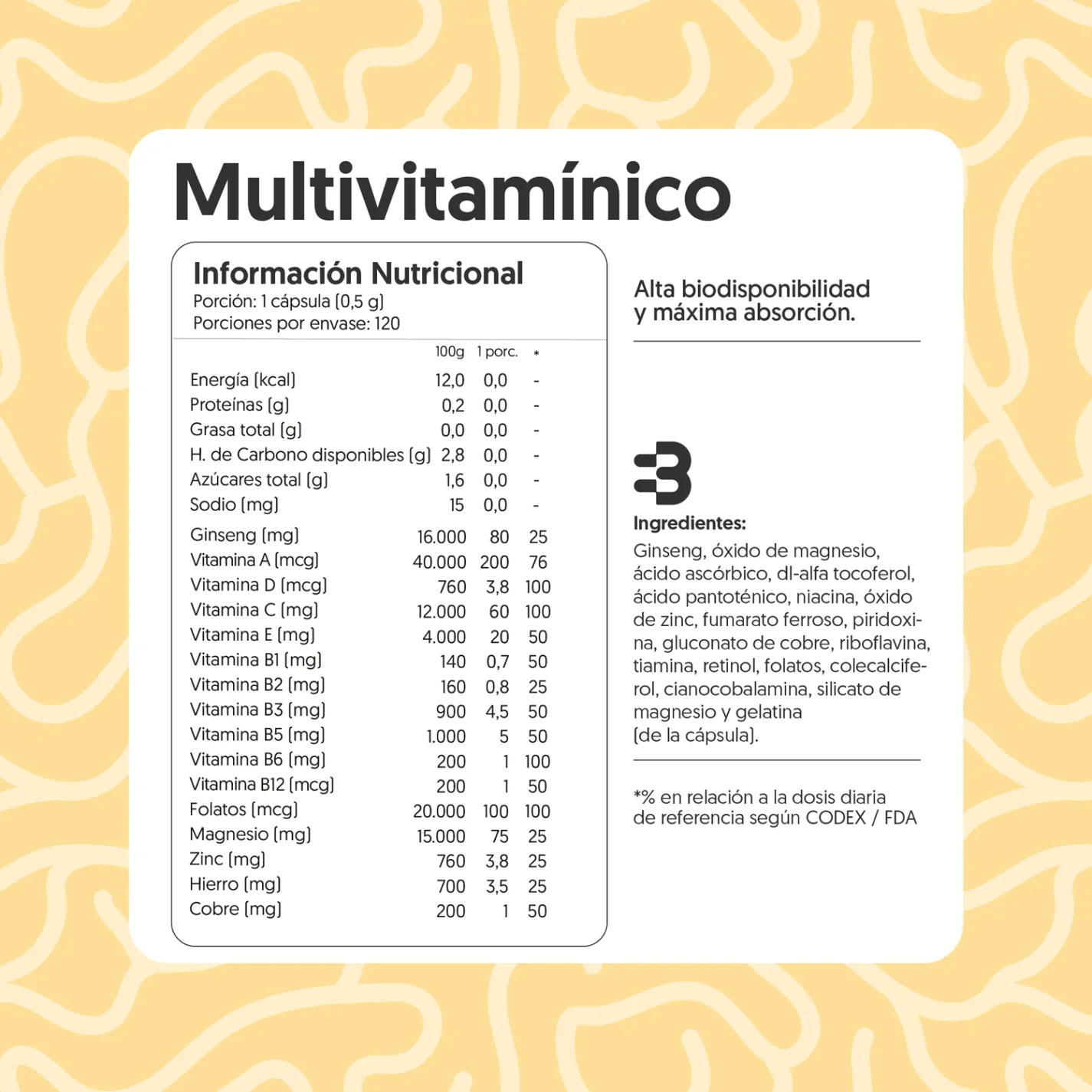 Multivitamínico 120 Cápsulas - Imagen 5