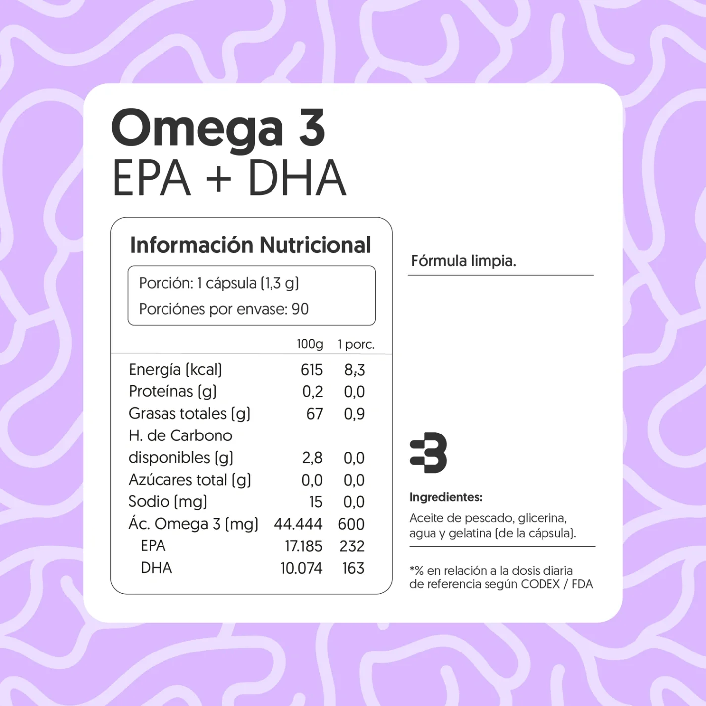 Omega 3 1000mg Epa + Dha 90 Cápsulas Blandas - Imagen 3